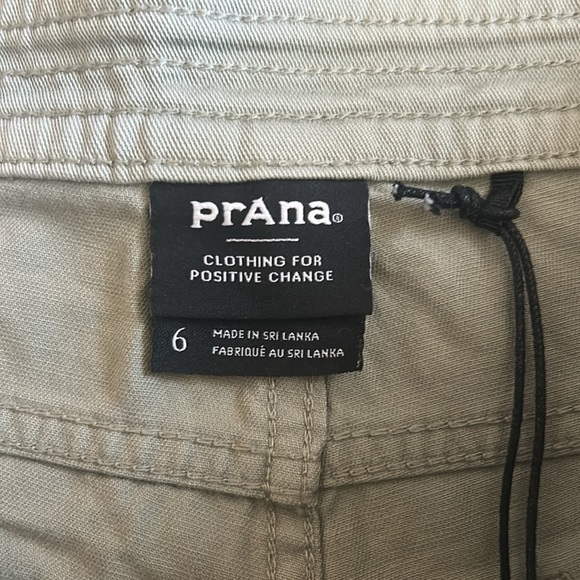 Prana Green Jean Shorts with Distressed Hem Size 6 - Picture 2 of 9